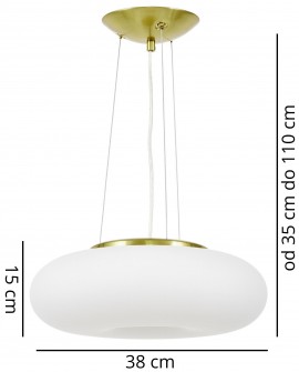 NOWOCZESNA LAMPA WISZĄCA BIAŁO-ZŁOTA BIANTE D38