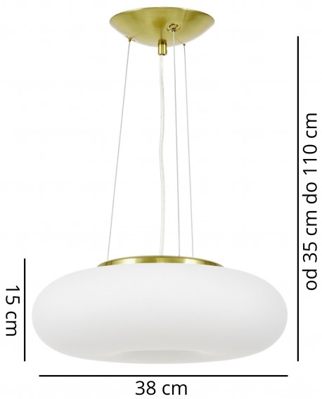 NOWOCZESNA LAMPA WISZĄCA BIAŁO-ZŁOTA BIANTE D38