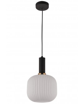 Nowoczesna lampa wisząca GATO biała z czarnymi akcentami w stylu loft
