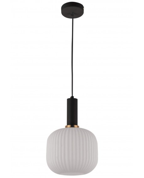 Nowoczesna lampa wisząca GATO biała z czarnymi akcentami w stylu loft