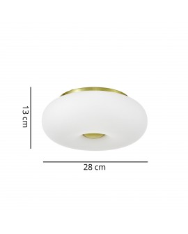 Lampa sufitowa BIANTE D28 Lumina Deco z wymiarami podanymi na grafice produktowej