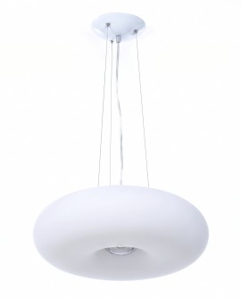 Model BIANTE D38 Lumina Deco biała lampa wisząca z opływowym szklanym kloszem