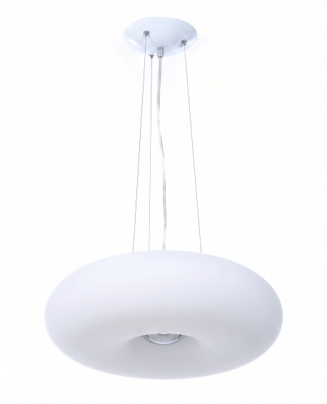 Model BIANTE D38 Lumina Deco biała lampa wisząca z opływowym szklanym kloszem