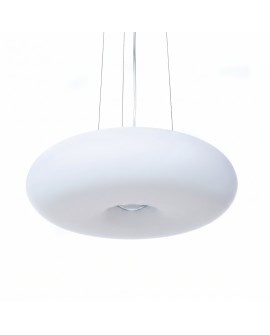 Opływowy klosz lampy wiszącej BIANTE D38 Lumina Deco z białego szkła