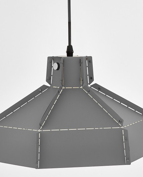 LAMPA SUFITOWA WISZĄCA LOFT SZARA DONA W1
