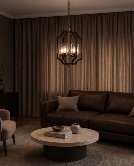 LAMPA WISZĄCA LOFT CZARNO-MOSIĘŻNA VIGATTO W4