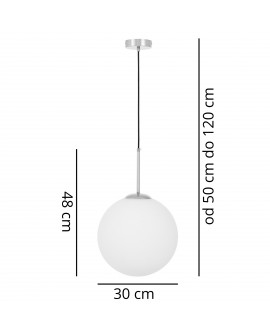 Nowoczesna lampa wisząca Fredica D30 Lumina Deco z białym szklanym kloszem
