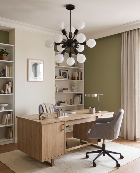 Nowoczesna lampa wisząca Nova W12 firmy DAMI DOMO w stylowym biurze domowym nad biurkiem