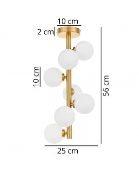 Lampa sufitowa PETRICA W7 o wysokości 56 cm i szerokości 25 cm