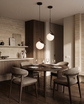 Stylowe żyrandole SORENTO D15 Lumina Deco jako oświetlenie nad okrągłym stołem