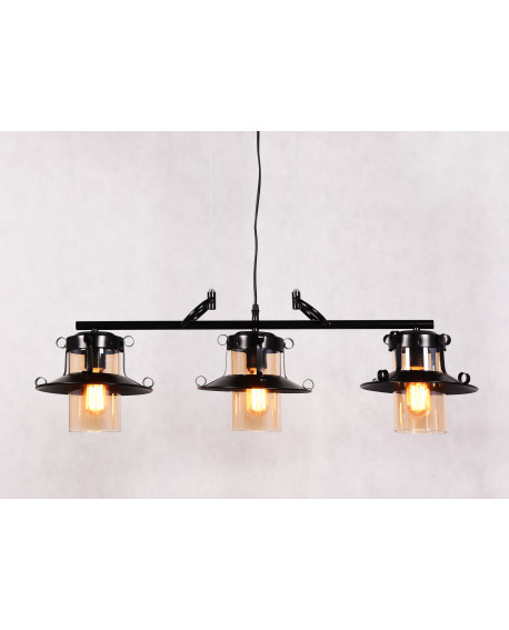 LAMPA WISZĄCA INDUSTRIALNA LOFT CZARNA CAPRI TRIO