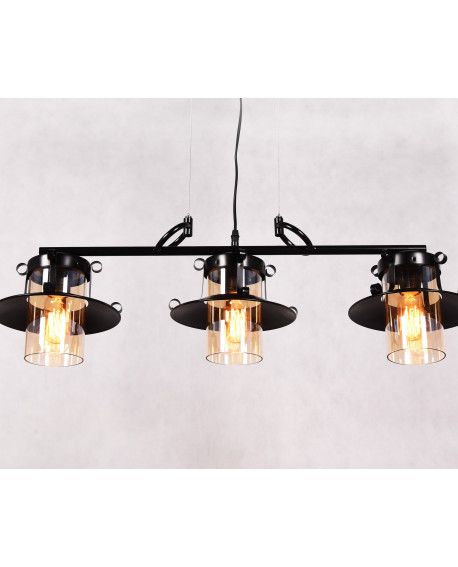 LAMPA WISZĄCA INDUSTRIALNA LOFT CZARNA CAPRI TRIO