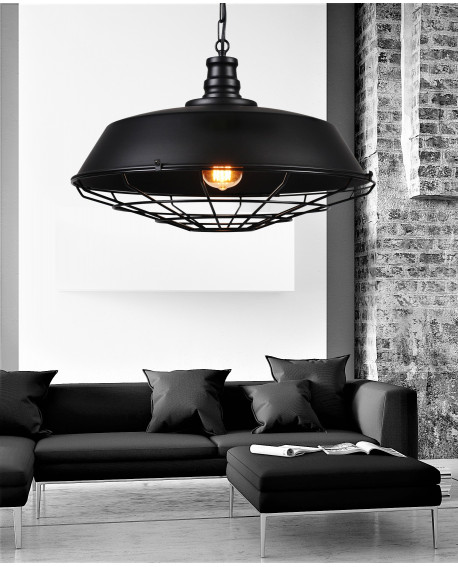 LAMPA WISZĄCA INDUSTRIALNA LOFT CZARNA ARIGIO D45