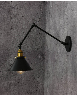 LAMPA ŚCIENNA KINKIET LOFTOWY CZARNY GUBI W2