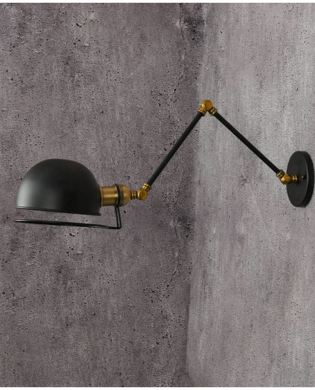 LAMPA ŚCIENNA KINKIET LOFTOWY CZARNY GLUM W2