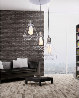 LAMPA WISZĄCA INDUSTRIALNA LOFT BIAŁA COBI W3