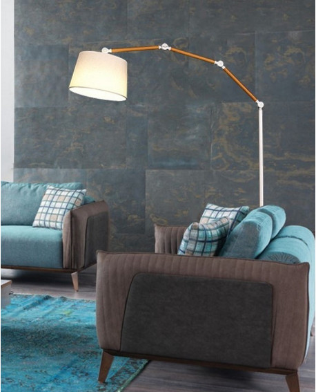 LAMPA STOJĄCA PODŁOGOWA KREMOWA CORSUS