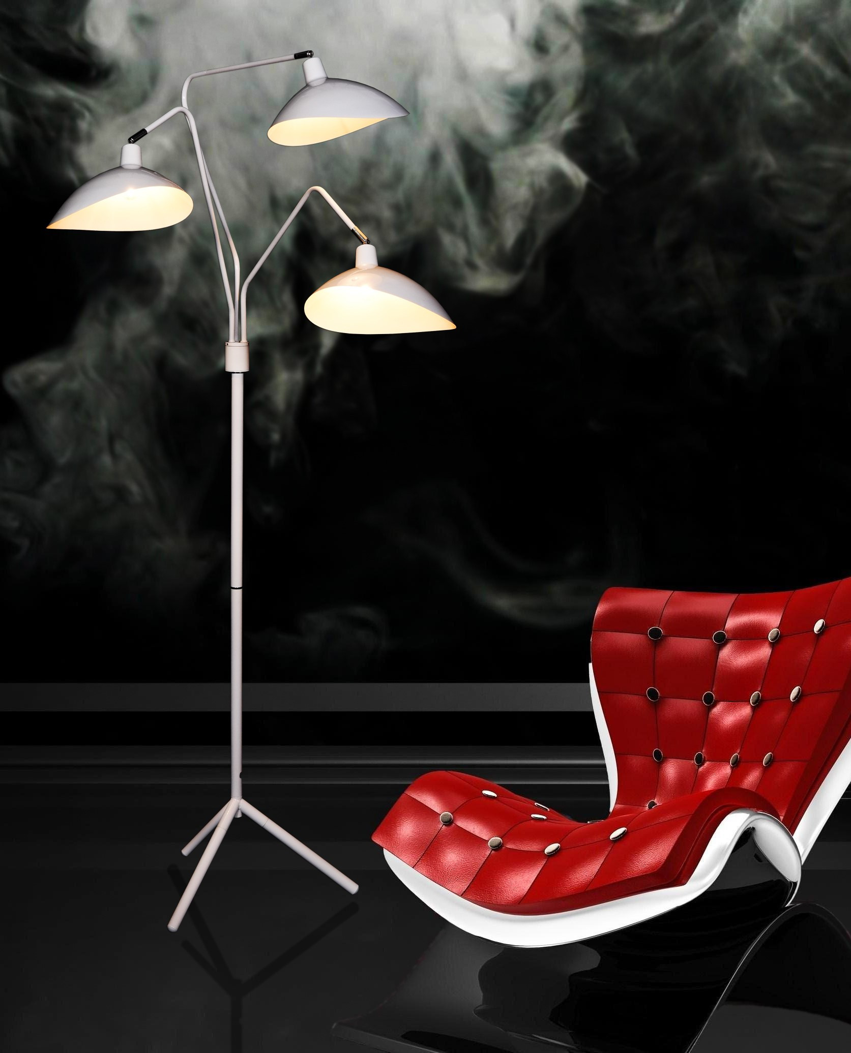 Lampa Stojąca Podłogowa Biała Adarrio