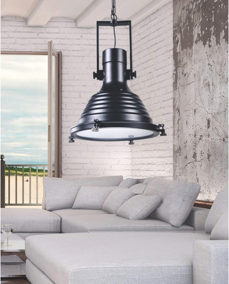 LAMPA WISZĄCA INDUSTRIALNA LOFT CZARNA BOTTI