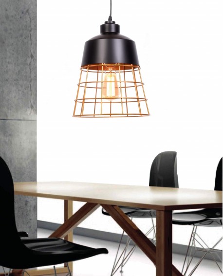 LAMPA WISZĄCA INDUSTRIALNA LOFT CZARNA BAGSY