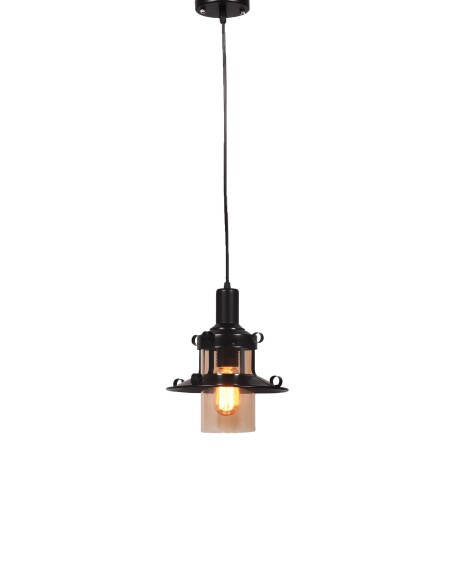 LAMPA WISZĄCA INDUSTRIALNA LOFT CZARNA CAPRI W1
