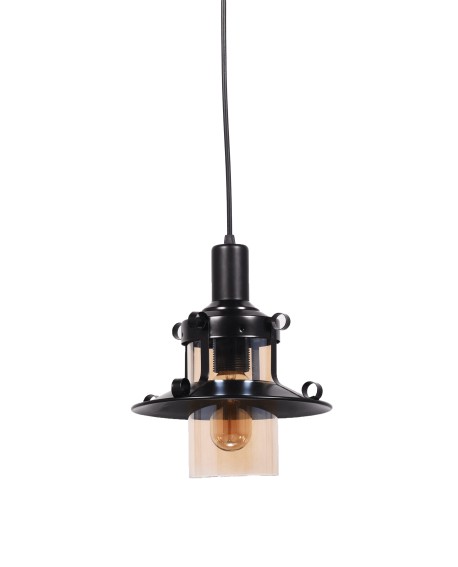LAMPA WISZĄCA INDUSTRIALNA LOFT CZARNA CAPRI W1