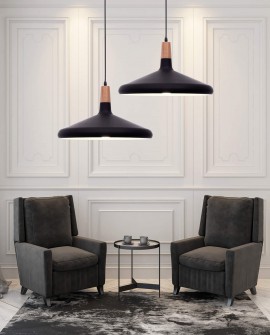 NOWOCZESNA LAMPA WISZĄCA SKANDYNAWSKA ZWIS CZARNA BAFIDO C1