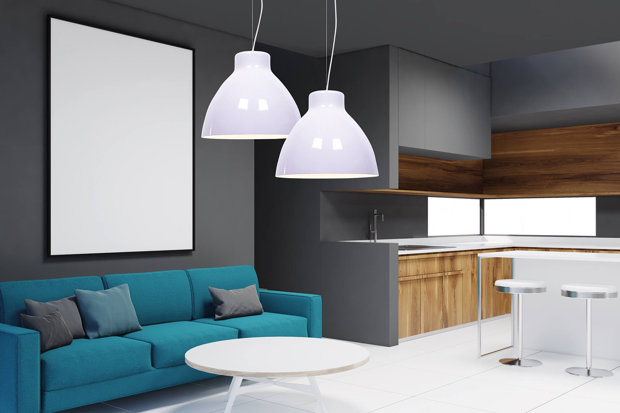 Lampa Wisząca Biała Cornella