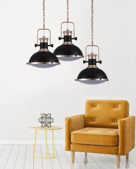 LAMPA WISZĄCA LOFT CZARNA BATORE W1