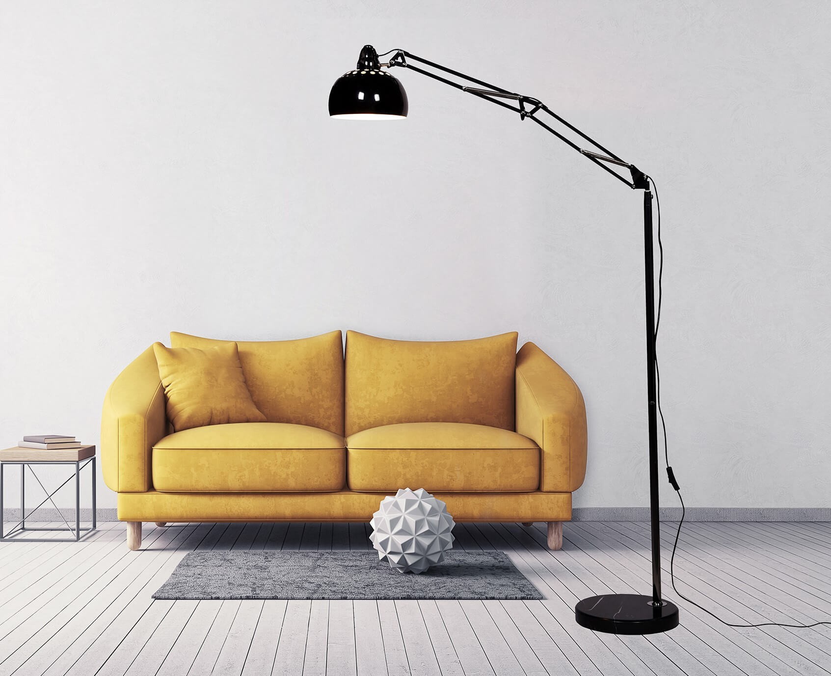 Lampa Stojąca Podłogowa Czarna Rigorria