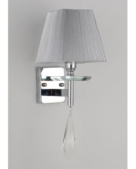 LAMPA ŚCIENNA KINKIET KLASYCZNY KRYSZTAŁOWY CHROMOWANY VALENTINA W1