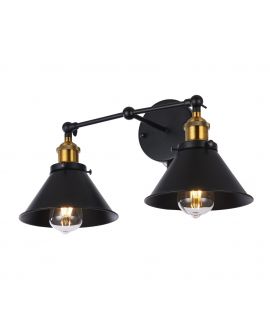 LAMPA ŚCIENNA KINKIET LOFTOWY CZARNY GUBI DUO