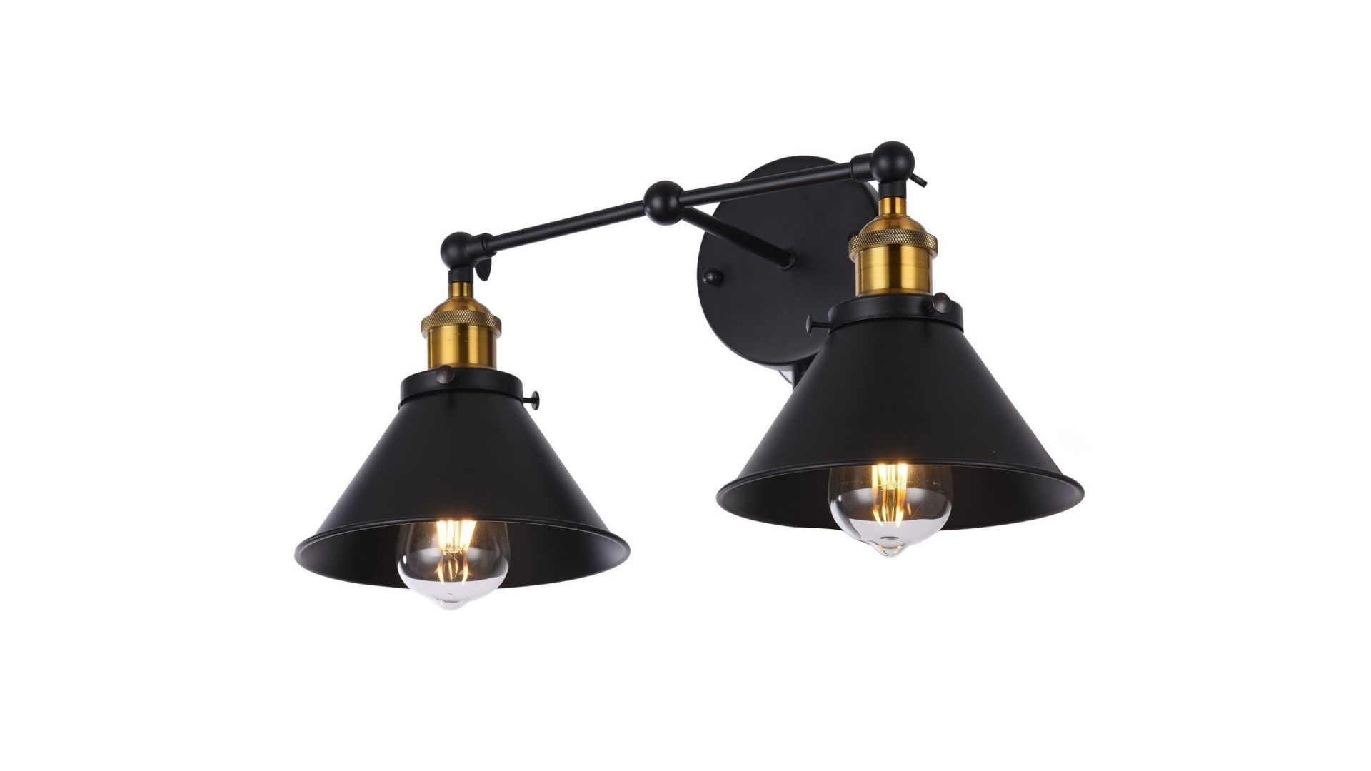 LAMPA ŚCIENNA KINKIET LOFTOWY CZARNY GUBI DUO