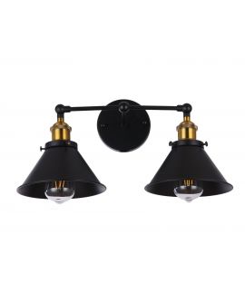 LAMPA ŚCIENNA KINKIET LOFTOWY CZARNY GUBI DUO
