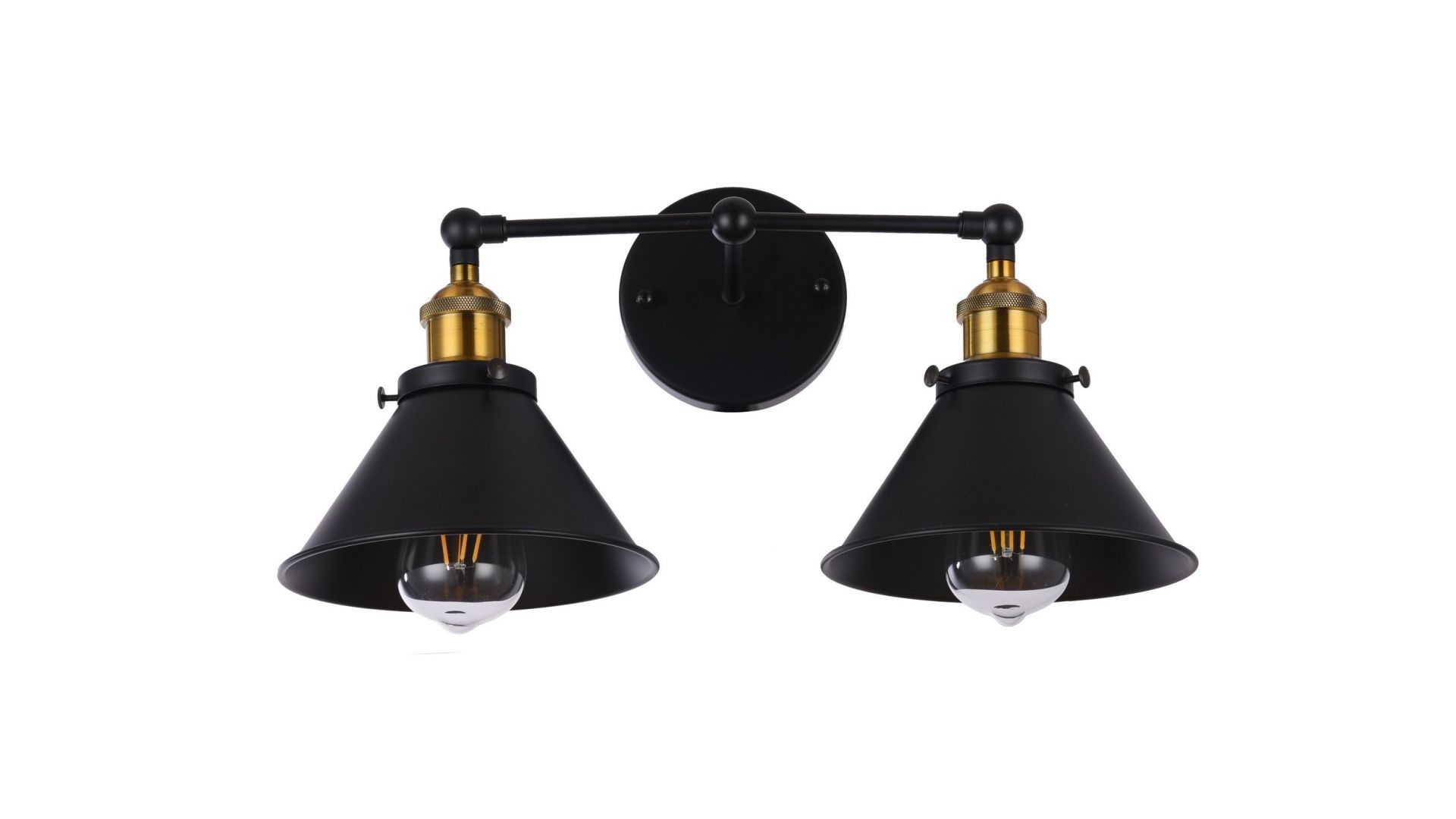 LAMPA ŚCIENNA KINKIET LOFTOWY CZARNY GUBI DUO