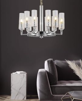 NOWOCZESNY CHROMOWANY ŻYRANDOL DONATTI W12