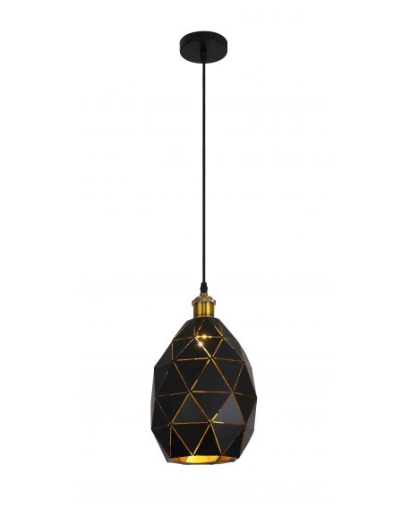 LAMPA NOWOCZESNA WISZĄCA CZARNO-MOSIĘŻNA PESTICO