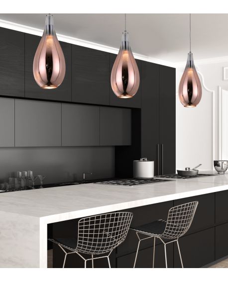 NOWOCZESNA LAMPA WISZĄCA SZKLANA RÓŻOWO-ZŁOTA LAURIS