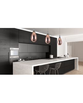 NOWOCZESNA LAMPA WISZĄCA SZKLANA RÓŻOWO-ZŁOTA LAURIS