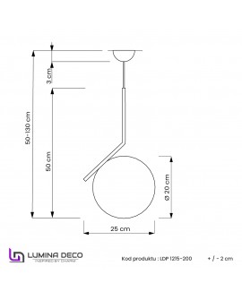 NOWOCZESNA LAMPA WISZĄCA ZŁOTA SORENTO D20