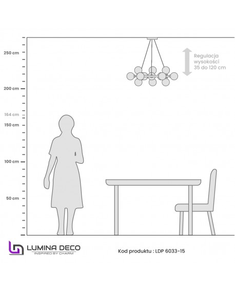 NOWOCZESNA LAMPA WISZĄCA CZARNO-ZŁOTA MARSIADA W15