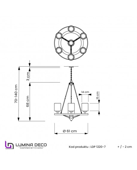 LAMPA WISZĄCA LOFT MOSIĘŻNA SANTINI W7