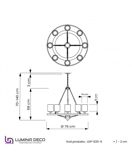 LAMPA WISZĄCA LOFT MOSIĘŻNA SANTINI W9