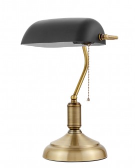 KLASYCZNA LAMPA BANKIERSKA BIURKOWA CZARNA BANKER CLASSIC