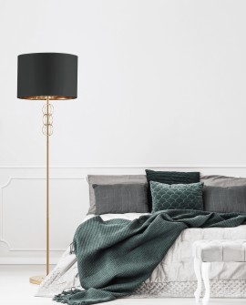 LAMPA STOJĄCA PODŁOGOWA CZARNO-MOSIĘŻNA AZZARIA