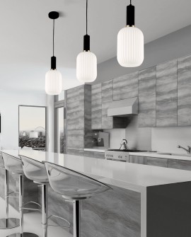 LAMPA WISZĄCA LOFT BIAŁO-CZARNA RICO