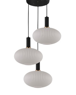 LAMPA WISZĄCA LOFT BIAŁO-CZARNA FLORI W3