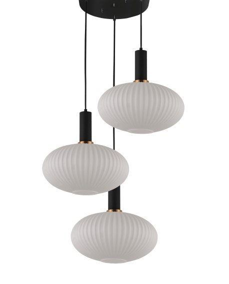 LAMPA WISZĄCA LOFT BIAŁO-CZARNA FLORI W3