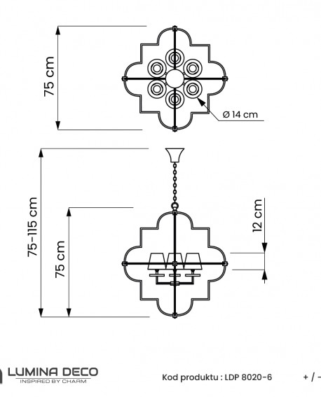 LAMPA WISZĄCA NOWOCZESNA BIAŁO-CHROMOWANA BALTIMORE W6