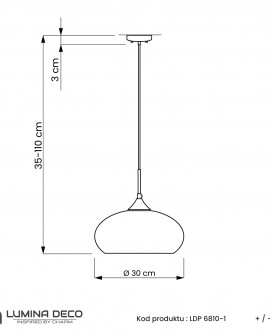 NOWOCZESNA LAMPA WISZĄCA SKANDYNAWSKA BROSSO D30 CLEAR